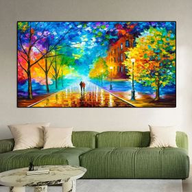 Walking Down The Street Abstract Oil Painting Print On Canvas - 150x220cm