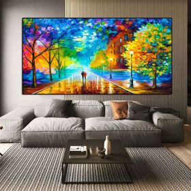 Walking Down The Street Abstract Oil Painting Print On Canvas - 90x120cm