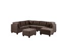 Living Room Tufted Armless Chair Black Nail heads Wooden Legs