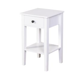 White Floor-standing Storage Table with Drawer