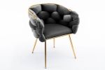 Luxury leisure velvet sofa chair  black