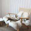 White and Grey Soft Reindeer Rug Faux Fur Washable