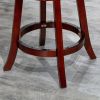 Cherry Finish, Beige Fabric Seat, 30" Bar-Back Swivel Stool