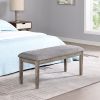 Solid Wood  Bench Upholstered for End of Bed, Dining Room, Living Room,