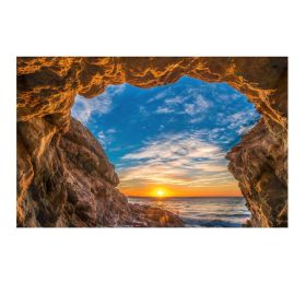 Nature Cave Wall Tapestry Backdrop Beach Landscape; 51x70 in