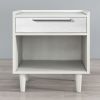 Modern Wood Grain One-Drawer Nightstand, White