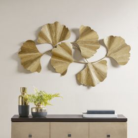 Faye Gold Foil Metal Ginkgo Leaf Wall Decor