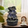 High Rock Cascading Tabletop Water Fountain with LED Light 15.7in.