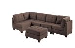 Living Room Tufted Armless Chair Black Nail heads Wooden Legs