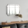 Large Wall-Mounted Silver Decorative Mirror Rectangular