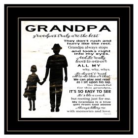 "My Grandpa is the Best" by Cindy Jacobs, Framed Print, Black Frame