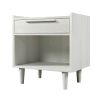 Modern Wood Grain One-Drawer Nightstand, White