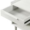 Modern Wood Grain One-Drawer Nightstand, White