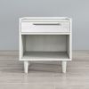 Modern Wood Grain One-Drawer Nightstand, White