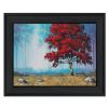 "Red Tree" by Tim Gagnon Framed Print, Black Frame