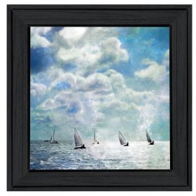 "Sailing White Waters" by Bluebird Barn Group Framed Print, Black Frame