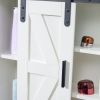 Wood wall-mounted storage cabinet; 5-layer with adjustable door; white