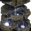 High Rock Cascading Tabletop Water Fountain with LED Light 15.7in.