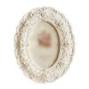 Oval Shape 4x6 Retro Rose Picture Frame Handmade White Flower