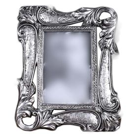 Silver 4x6 Resin Retro Picture Frame, Flower Carved Frame