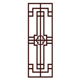 Chinese Style Frosted Redwood Lattice Window Film; 15x39 inch