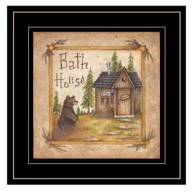 "Bath House" by Mary Ann June Framed Print, Black Frame