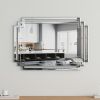 Large Wall-Mounted Silver Decorative Mirror Rectangular