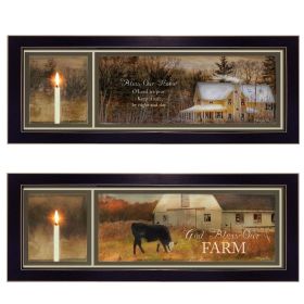 "Bless Our Home Collection" 2-Piece Vignette By Robin-Lee Vieira, Printed Wall Art, Ready To Hang Framed Poster, Black Frame