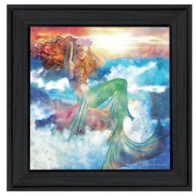 "Sunset Mermaid" by Bluebird Barn, Print, Black Frame