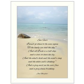 "Sea Fever" By Trendy Decor4U, Printed Wall Art, Ready To Hang Framed Poster, White Frame