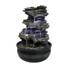 High Rock Cascading Tabletop Water Fountain with LED Light 15.7in.