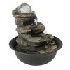 Rock Cascading Tabletop Water Fountain with LED Light 8.3 in.