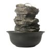 Rock Cascading Tabletop Water Fountain with LED Light 8.3 in.