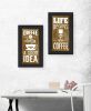 "Life Begins & Ends With Coffee" 2-Piece Vignette Print, Black Frame