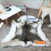 White and Grey Soft Reindeer Rug Faux Fur Washable