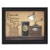 "Friends Gather Here" By Pam Britton, Printed Wall Art, Ready To Hang Framed Poster, Black Frame