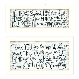 "Thank You Lord" 2-Piece Vignette by Annie LaPoint, White Frame