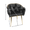 Luxury leisure velvet sofa chair  black