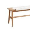 Natural Oak Wood Bench Bedroom, Bathroom, Dinning room (White)