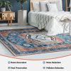 5 x 7 Inch Distressed Vintage  Area Rug - Multi-color