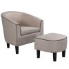 Modern Accent Arm Chair, Suit for Living Room or Bedroom (Fabric Beige)