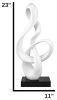 Abstract Fire Resin Sculpture, White, Small - Size 23" x 11" x 5"