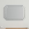 Large Wall-Mounted Silver Decorative Mirror Rectangular