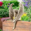 Sorrow Angel Statue; Pure White Love Angle With Wings Sculpture