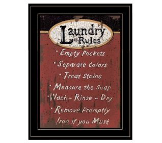 "Laundry Rules" by Linda Spivey, Print, Black Frame