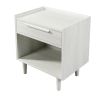 Modern Wood Grain One-Drawer Nightstand, White