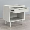 Modern Wood Grain One-Drawer Nightstand, White