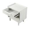 Modern Wood Grain One-Drawer Nightstand, White