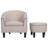 Modern Accent Arm Chair, Suit for Living Room or Bedroom (Fabric Beige)