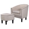 Modern Accent Arm Chair, Suit for Living Room or Bedroom (Fabric Beige)